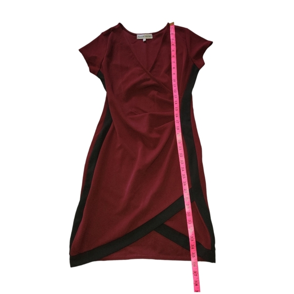 Burgundy Ruched Side Mini Dress - Picture 6 of 8